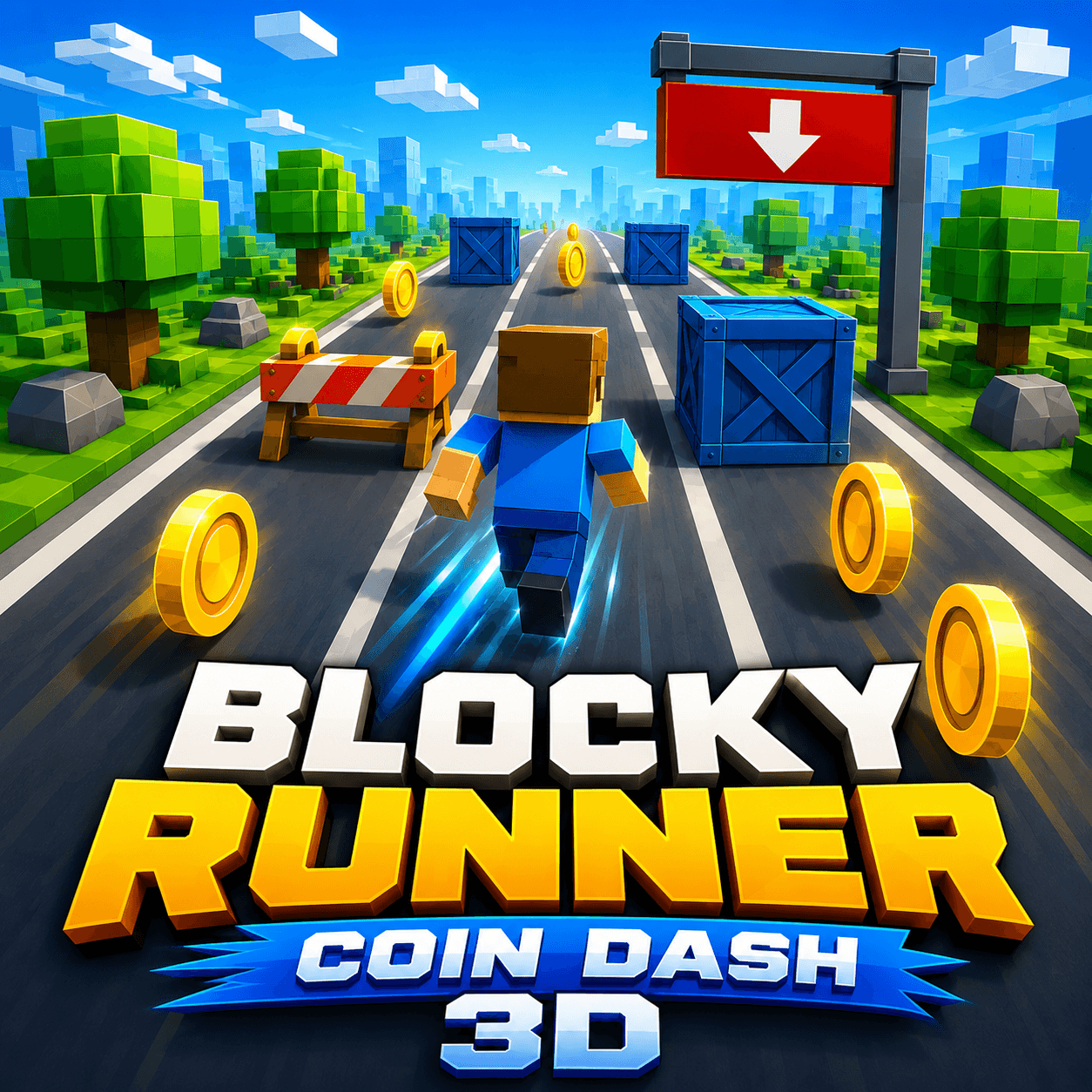 Blocky Runner: Coin Dash 3D - Endless Runner - free online game thumbnail