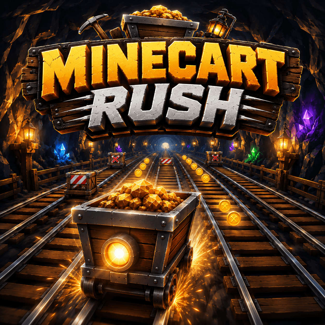 Minecart Rush - Mine Cart Runner Game - free online game thumbnail
